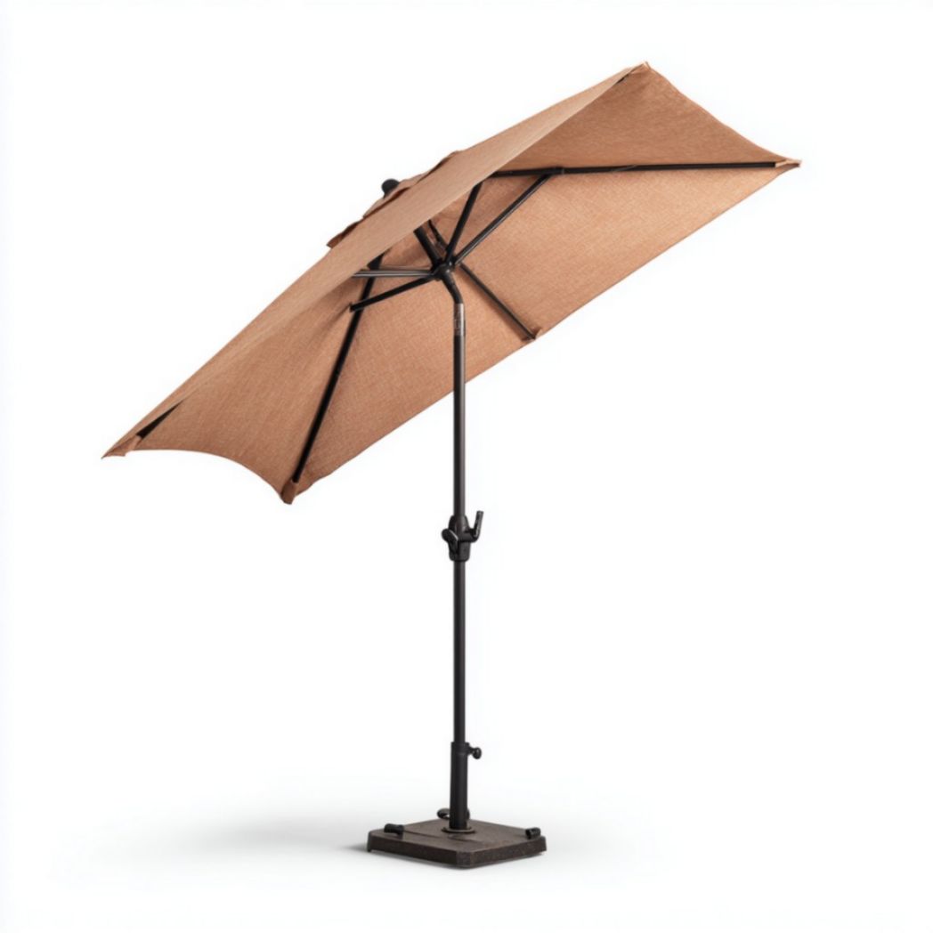 Ombrellone da Giardino in Tessuto Oxford e Alluminio, Marrone