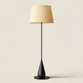 Lampada da Terra con Paralume Beige e Base Nera